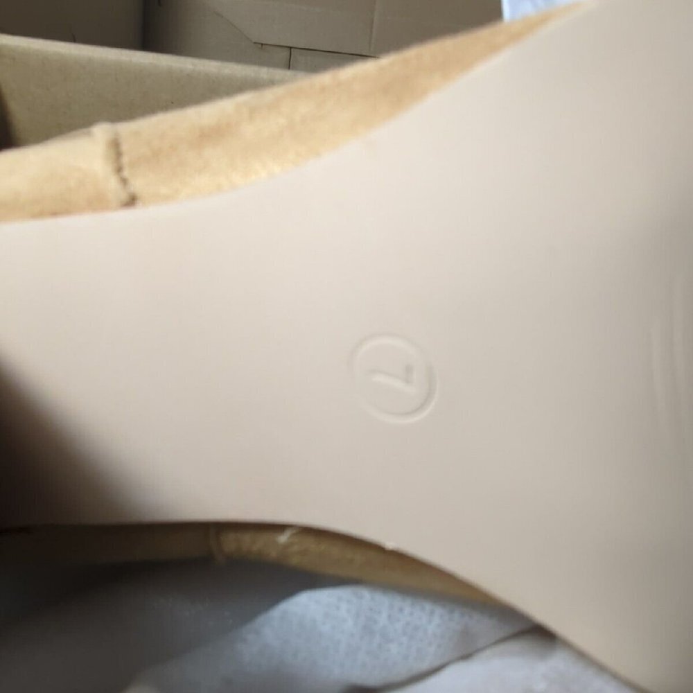 NEW- Womens Size 7 Slouchy Chunky High Heel Mid Calf Boots Almond Slip On - Picture 8 of 9